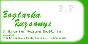 boglarka ruzsonyi business card